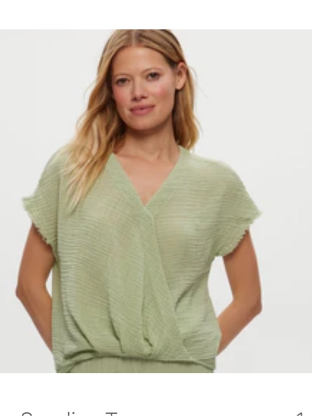 Michael Stars Sage Green Lightweight Double Gauze Top